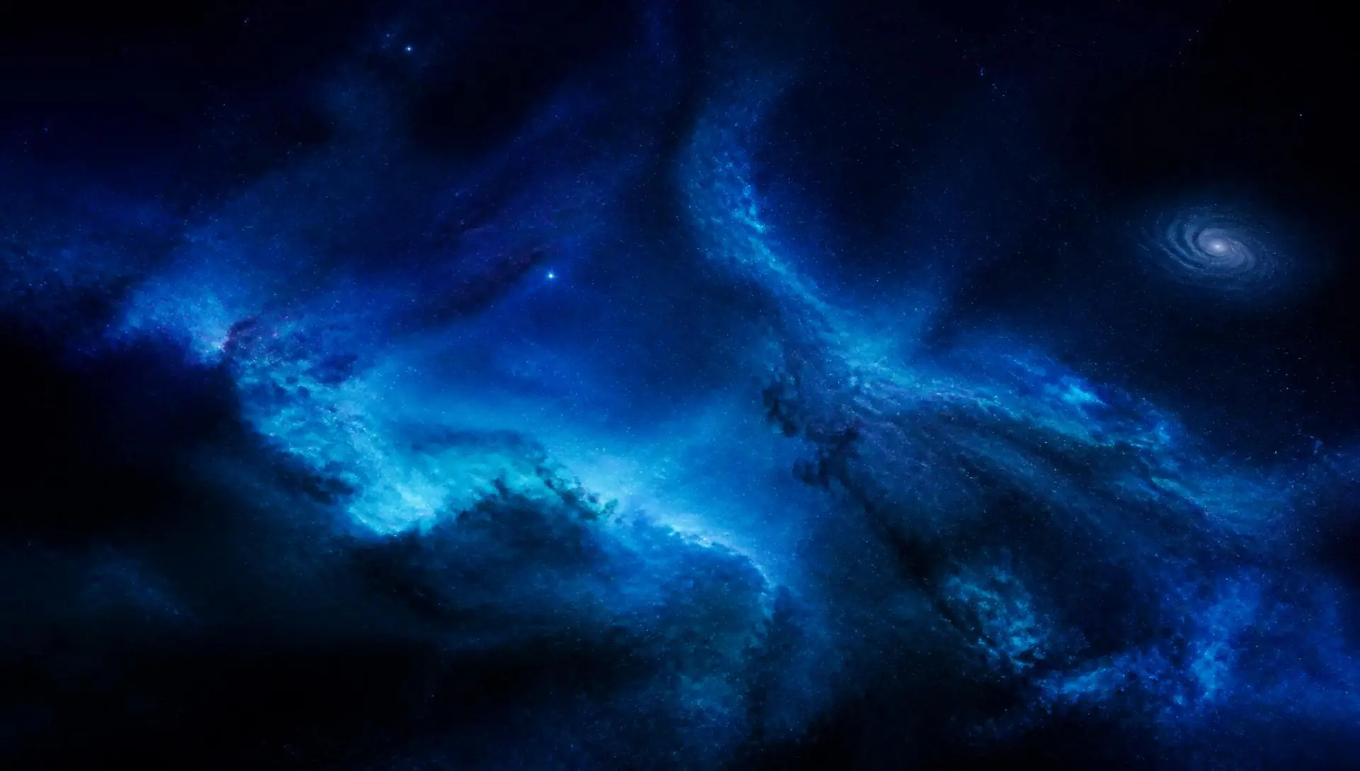 Cielo notturno stellato con la via lattea in toni blu